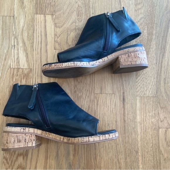 Miista Lucina Open Toe Leather Bootie Cork Heel Size 36 (US 6) - Picture 4 of 16
